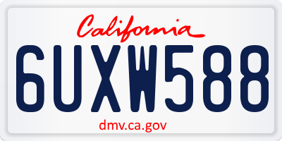 CA license plate 6UXW588