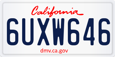 CA license plate 6UXW646