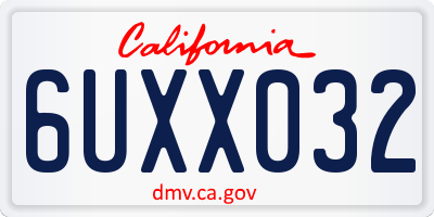 CA license plate 6UXX032