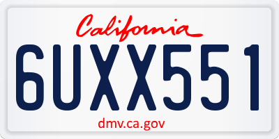 CA license plate 6UXX551