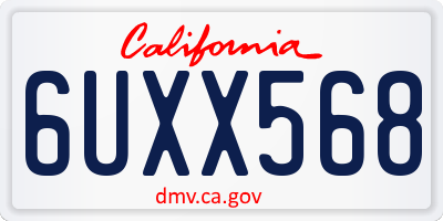 CA license plate 6UXX568