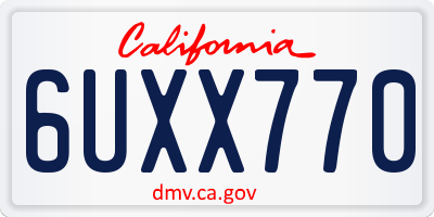 CA license plate 6UXX770