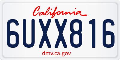 CA license plate 6UXX816