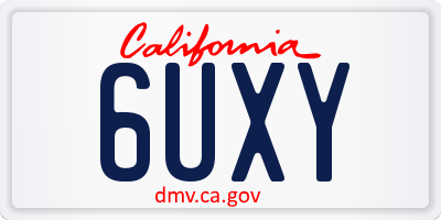 CA license plate 6UXY