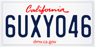 CA license plate 6UXY046