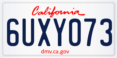 CA license plate 6UXY073
