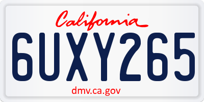 CA license plate 6UXY265