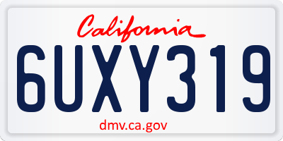 CA license plate 6UXY319