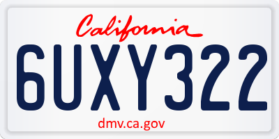 CA license plate 6UXY322