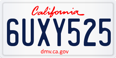 CA license plate 6UXY525