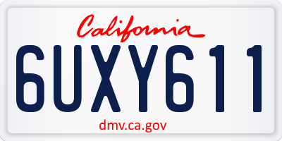 CA license plate 6UXY611