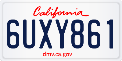 CA license plate 6UXY861
