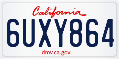 CA license plate 6UXY864