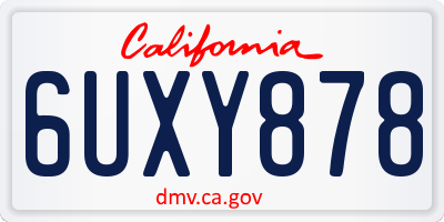CA license plate 6UXY878