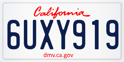 CA license plate 6UXY919