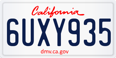 CA license plate 6UXY935