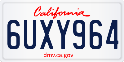 CA license plate 6UXY964