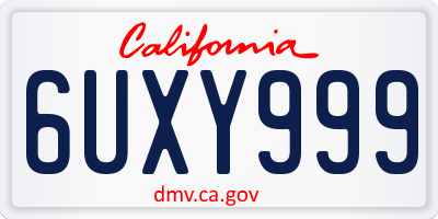 CA license plate 6UXY999