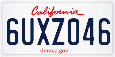 CA license plate 6UXZ046