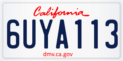 CA license plate 6UYA113
