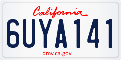 CA license plate 6UYA141