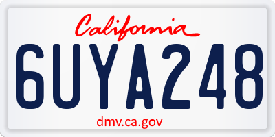 CA license plate 6UYA248