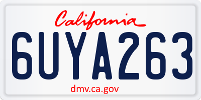 CA license plate 6UYA263