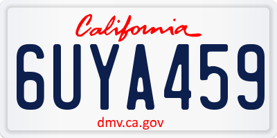 CA license plate 6UYA459