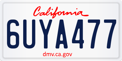 CA license plate 6UYA477