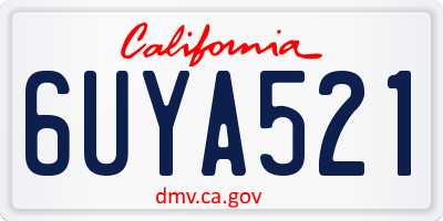 CA license plate 6UYA521