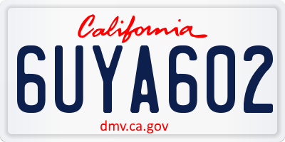 CA license plate 6UYA602