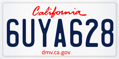 CA license plate 6UYA628