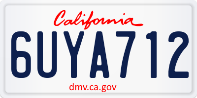CA license plate 6UYA712