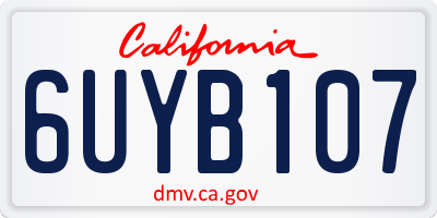 CA license plate 6UYB107