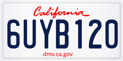 CA license plate 6UYB120