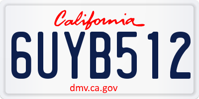 CA license plate 6UYB512