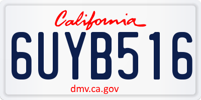 CA license plate 6UYB516