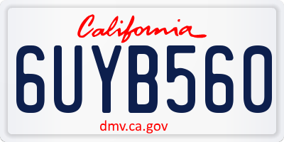 CA license plate 6UYB560