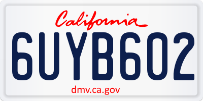 CA license plate 6UYB602