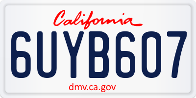 CA license plate 6UYB607