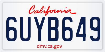 CA license plate 6UYB649