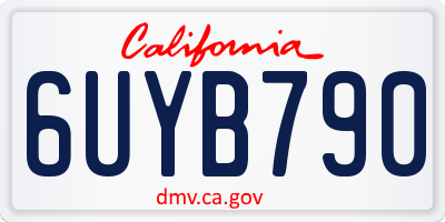 CA license plate 6UYB790