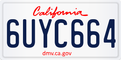 CA license plate 6UYC664