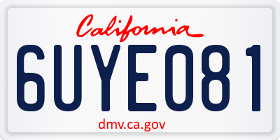 CA license plate 6UYE081