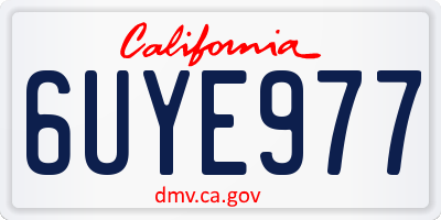 CA license plate 6UYE977