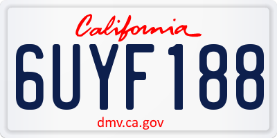 CA license plate 6UYF188