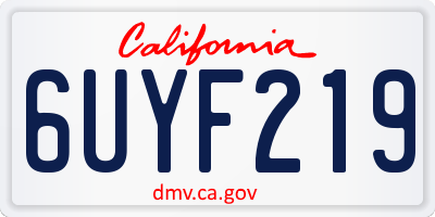 CA license plate 6UYF219