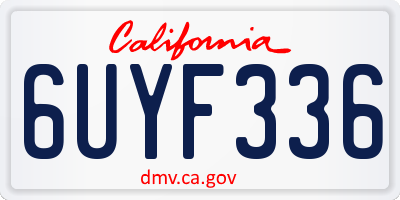CA license plate 6UYF336