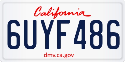 CA license plate 6UYF486