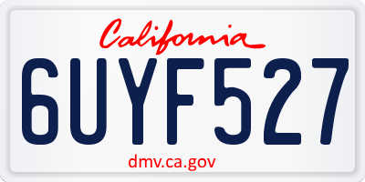 CA license plate 6UYF527